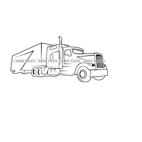 Truck Outline 5 SVG, Truck SVG, Trucking Svg, 18 Wheeler, Tr - Inspire ...