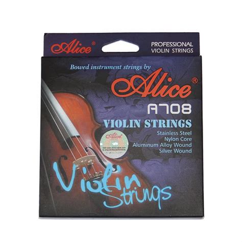 Alice A708 brand premium violin strings 4 string nylon core wrapped in sterling silver strings ...