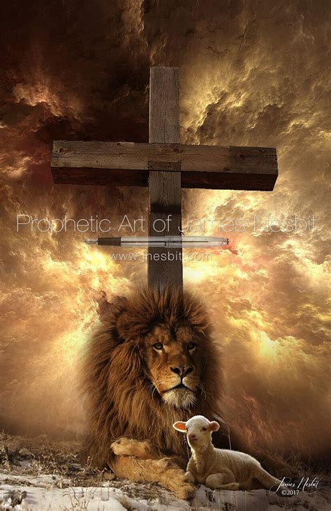 The Lion and the Lamb Cross — Products – Prophetic Art of James Nesbit ...