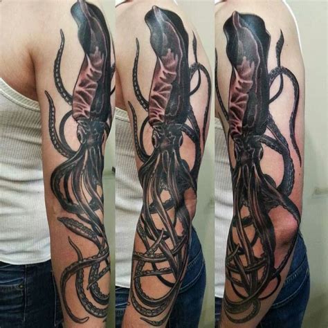 Colossal squid tattoo by Adam Sky, Rose Gold's Tattoo, San Francisco ...