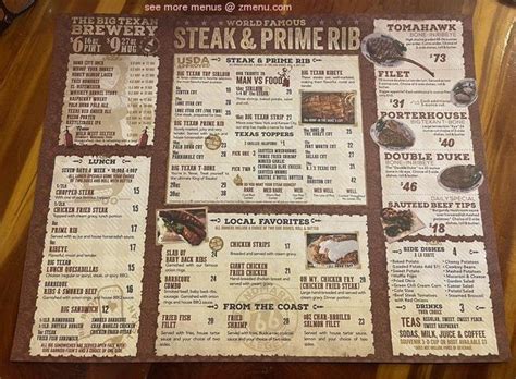 Online Menu of The Big Texan Steak Ranch Restaurant, Amarillo, Texas ...