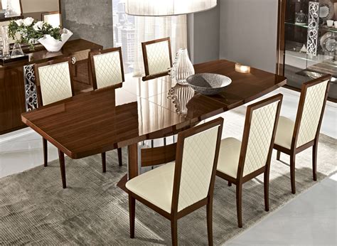 Roma Dining Room Set in Walnut Lacquer Finish Made in Italy