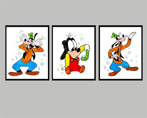 Goofy Set 3 Images print art Disney Goofy baby poster wall | Etsy