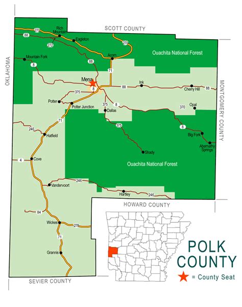 zz Polk County Map - Encyclopedia of Arkansas