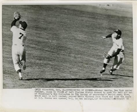 Lot Detail - 1958 Mickey Mantle World Series Vintage Wire Photo ...