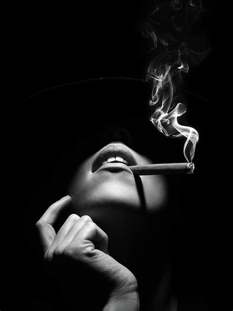 Woman smoking a cigar Photograph by Johan Swanepoel - Pixels Merch