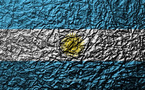 Download wallpapers Flag of Argentina, 4k, stone texture, waves texture, Argentinean flag ...