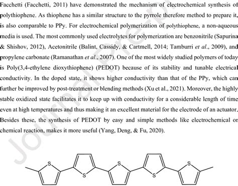 Structure of polypyrrole 3.4 Polythiophene (PT) Both polythiophene and... | Download Scientific ...