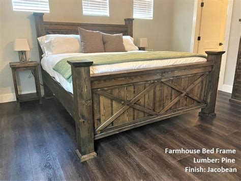 Farmhouse Bed Frame - Double X Design | Farmhouse bed frame, Farmhouse bedding, Rustic bed frame