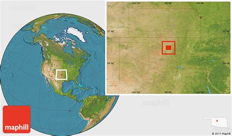 Satellite Location Map of Kingfisher County