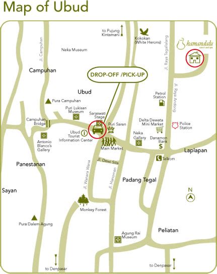 Map - Kamandalu Ubud - Resort and Spa in Bali