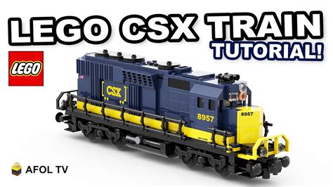 LEGO CSX Train Engine MOC (Tutorial - Instructions!) - How to build a LE... | Lego train tracks ...