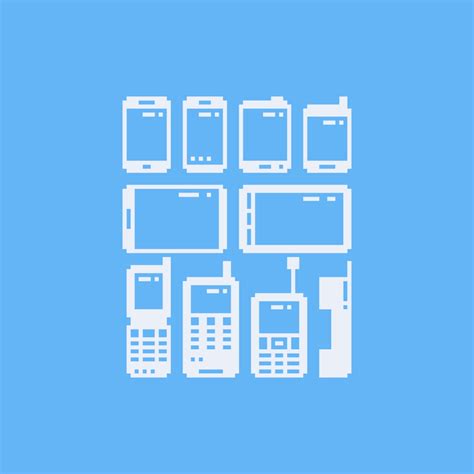 Premium Vector | Pixel art phone icon set.