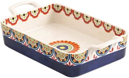 Amazon.com: Coloch 3 Pack Ceramic Baking Dishes, Rectanglar Bakeware Set Hand-painted Lasagna ...
