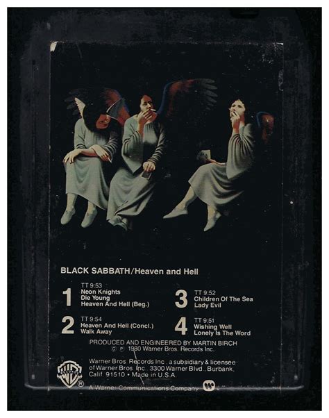 Black Sabbath - Heaven And Hell 1980 WB T4 8-TRACK TAPE