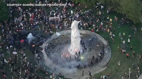 Chicago protest: Police respond after rally escalates near Christopher Columbus statue in Grant ...