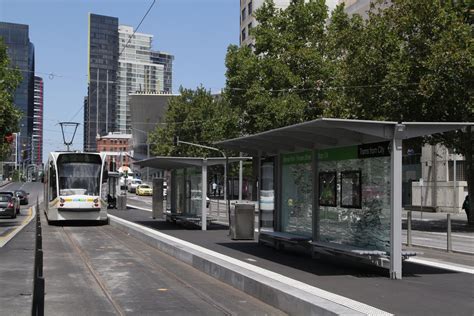 Completed island platform tram stop 124 - Batman Park and Flinders Street - Wongm's Rail Gallery