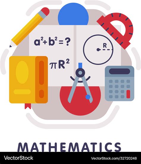 Mathematics school subject icon education and Vector Image