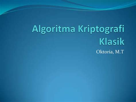 Algoritma kriptografi klasik | PPT | Free Download