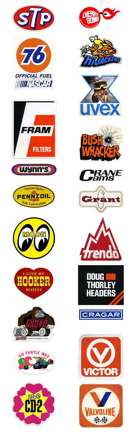 Vintage Car Racing Logos & Car Brand Decals & Stickers from the 1970’s ...