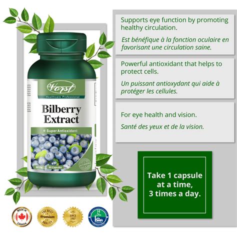 Buy Bilberry Extract for Dry Eyes 8000mg 90 Capsules Online Canada