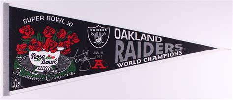 Ken Stabler Signed Raiders Super Bowl XI Champions Pennant (Stabler LOA ...