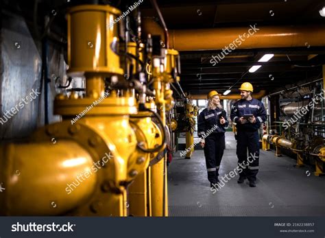 Oil Gas Refinery Production Factory Workers Stock Photo 2162238857 | Shutterstock