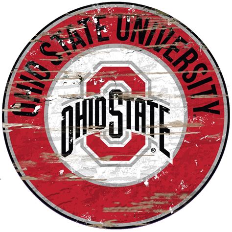 Ohio State Buckeyes 23.5" Distressed Round Sign