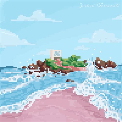 [Pixel art] Island and wave by Julie7770 on DeviantArt