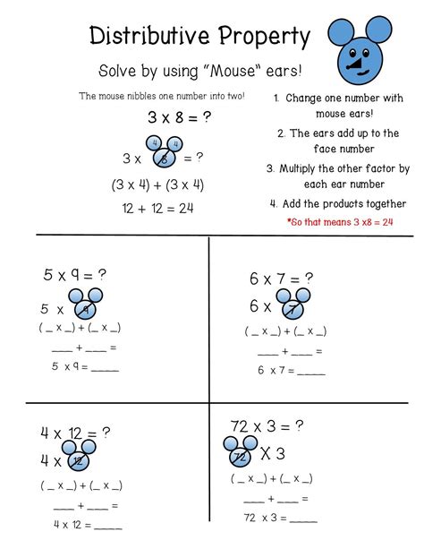 Distributive Property Multiplication 3rd Grade Worksheets Times | Multiplication Worksheets