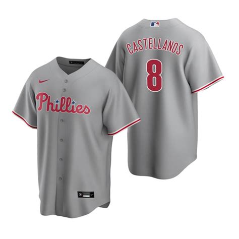 Men's Philadelphia Phillies #8 Nick Castellanos Gray Cool Base Stitched ...