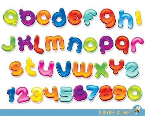 Colourful Alphabet Clipart Color Alphabet Digital Alphabet Letters Clipart Digital Letters Clip ...