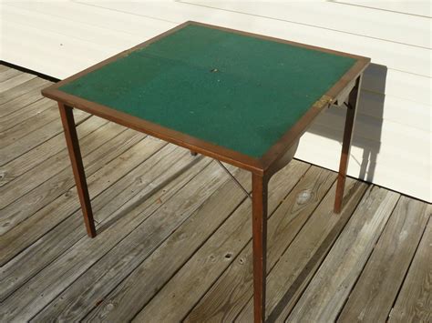 Unique Vintage Folding Card Table with Drawer by TexasReclaimed