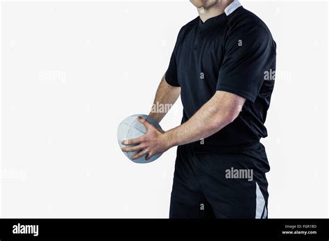 Rugby player about to throw a rugby ball Stock Photo - Alamy