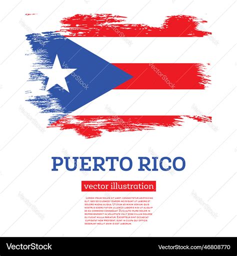 Puerto rico flag with brush strokes independence Vector Image