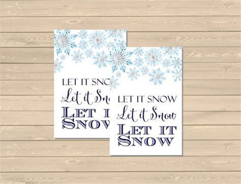 Let it Snow Printable Christmas Gift Tags Printable Snowflake