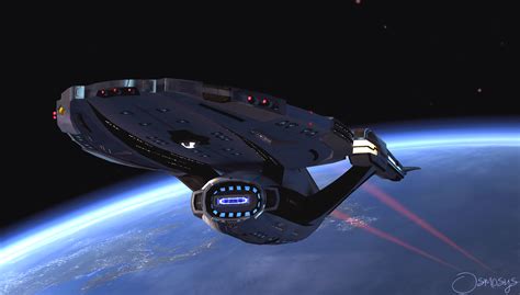 U.S.S Bermuda - Avenger Class Federation Starship [3360x1911] : r ...