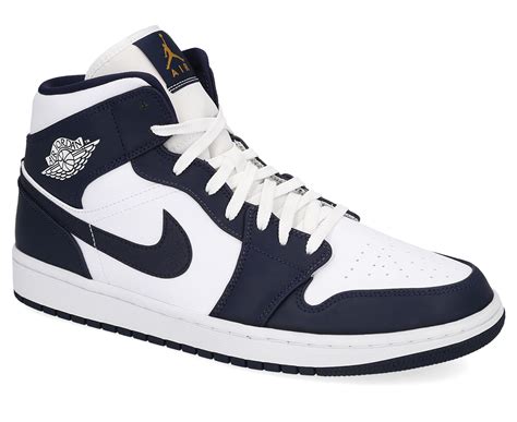 Nike Men's Air Jordan 1 Mid SE Shoe - White/Metallic Gold-Obsidian ...