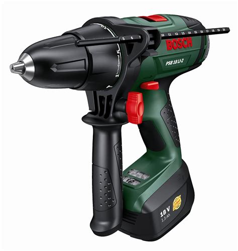 Bosch PSB 18 LI-2 Cordless 18 Volt Hammer Drill, 1 x Li-Ion Battery ...