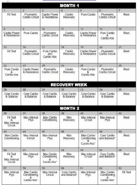 Insanity Workout Calendar Printable - School Calendar 2023