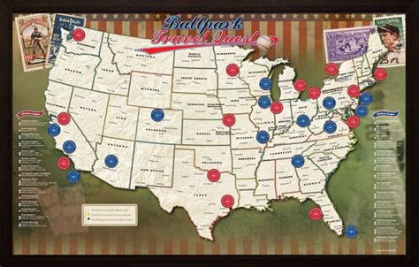 Ballpark Travel Quest Map | Baseball stadium map, Baseball posters ...