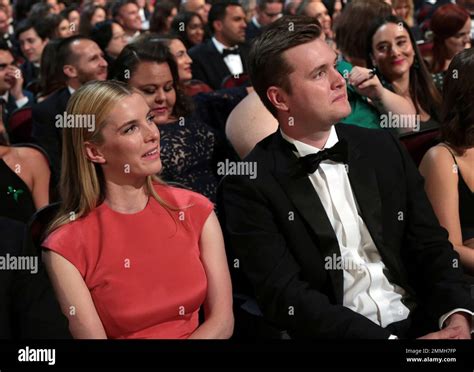 Betty Gilpin and Cosmo Pfeil at the 70th Primetime Emmy Awards on Monday, Sept. 17, 2018, at the ...