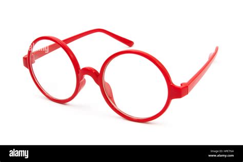 red fashion glasses isolated on white Stock Photo - Alamy