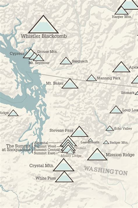 Western Ski Resorts Map 24x36 Poster - Best Maps Ever