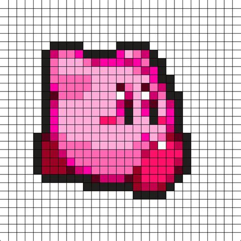 kirby pixel art grid 8 bit grid Kirby kandi sprite dreamland 8bit hama ...