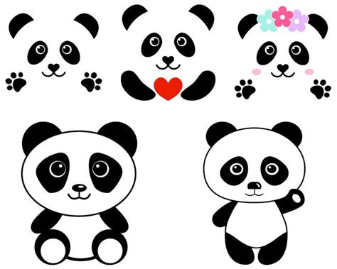 Panda SVG Panda Face SVG File Cute Panda Head Clipart Vector Files - 3D ...