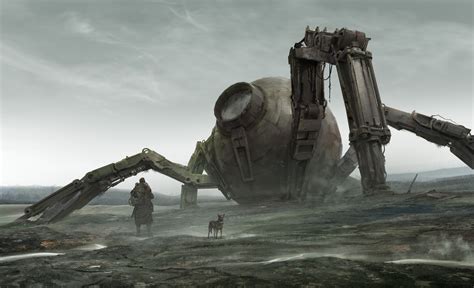 Download Dog Robot Sci Fi Post Apocalyptic HD Wallpaper by Sergey Vasnev