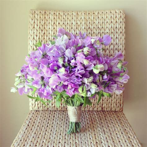 Sweet Peas & Mint Great Combo | Bridal bouquet summer, Purple bridal bouquet, Summer wedding ...