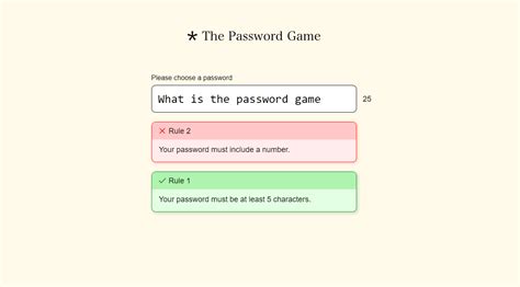 Every rule in The Password Game