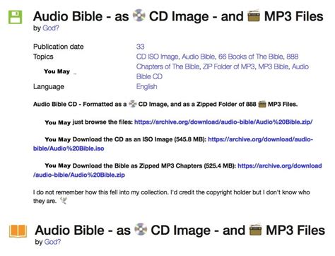 Audio Bible - as 💿 CD Image - and 📻 MP3 Files : God? : Free Download, Borrow, and Streaming ...